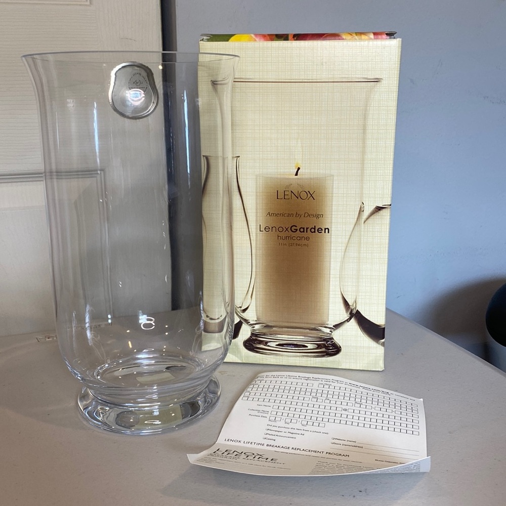 LENOX- Glass Candle Hurricane Vase